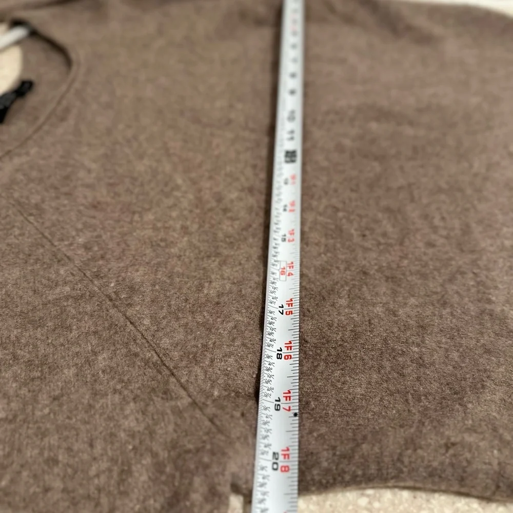Lusso 100% cashmere Boatneck Sweater in Medium Brown XXL Round Hem Mid Sleeves - Picture 8 of 16